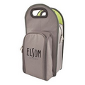 Gray and Green Metropolitan 2 Bottle Tote